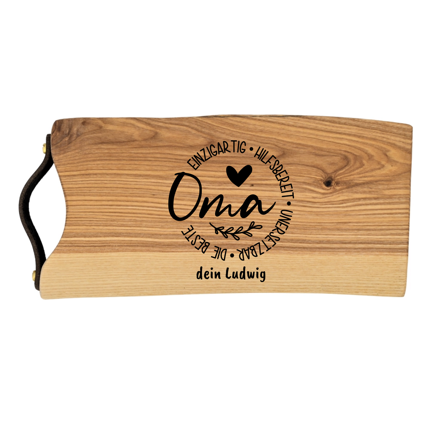 Personalisiertes Schneidebrett Esche geölt "für Oma"