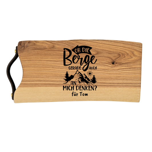 Personalisiertes Schneidebrett Esche geölt "Wandern"