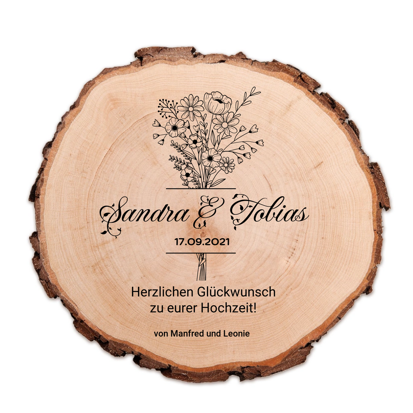 Baumscheibe zur Hochzeit - "Blumen"