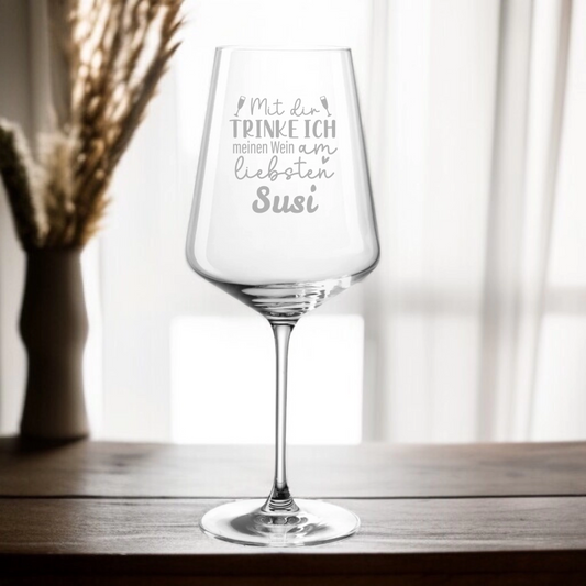 Weinglas Wunschgravur Spruch