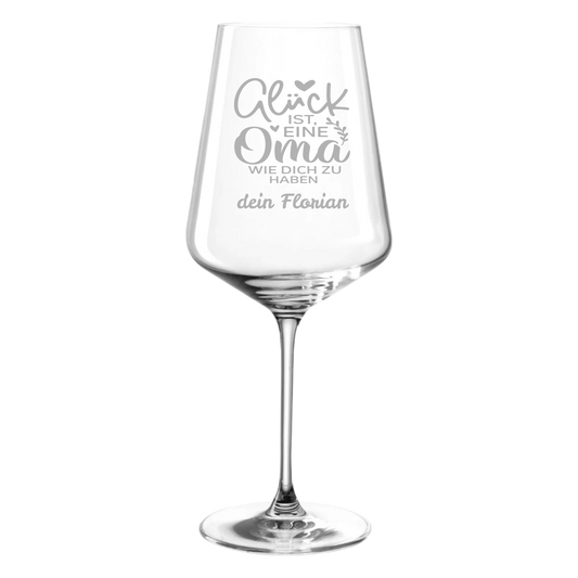 Personalisiertes Weinglas "für Oma" mit Wunschgravur