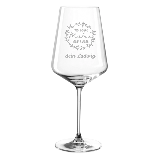 Personalisiertes Weinglas "für Mama" mit Wunschgravur