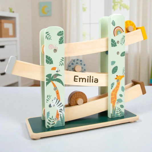 SMALL FOOT Kugelbahn "Safari" Tiere aus Holz personalisiert