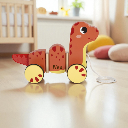 SMALL FOOT Nachziehtier "Dino" personalisiert