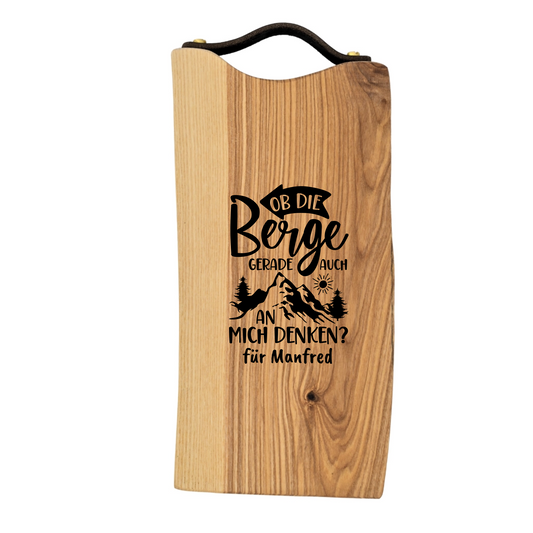 Personalisiertes Schneidebrett Esche geölt "Wandern"