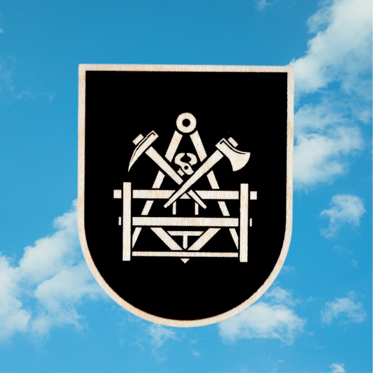 Trachten-Pin Wappen Zunftzeichen "Betonbauer" Holz-Ahorn