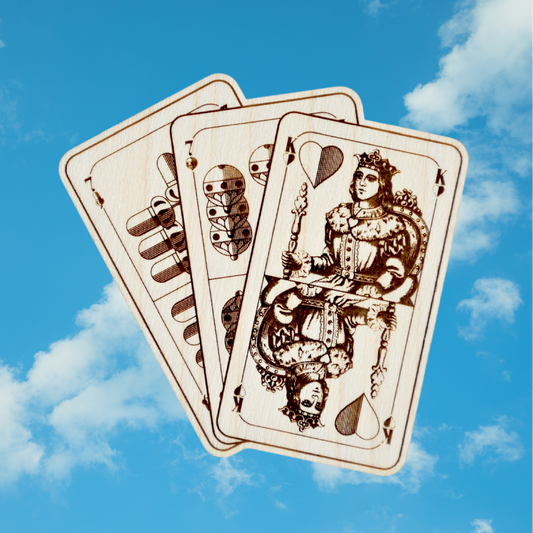 Trachten-Pin Kartenspiel "Wattn" Holz-Ahorn