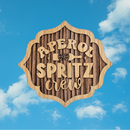 Trachten-Pin "Aperol Spritz Crew" Eiche