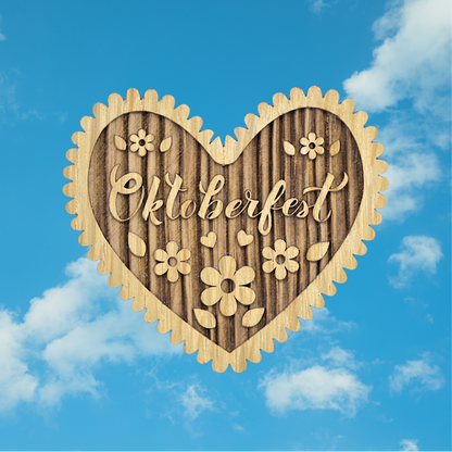 Trachten-Pin "Herz Oktoberfest" Holz-Eiche