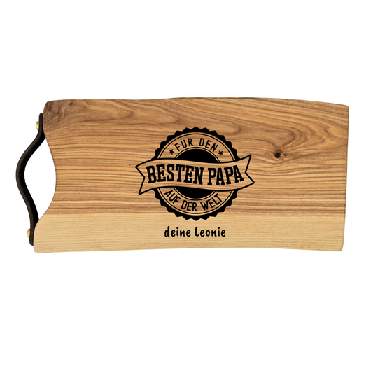 Schneidebrett Esche geölt "für Papa"