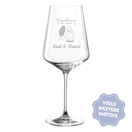 Personalisiertes Weinglas "beste Freundinnen" mit Wunschgravur